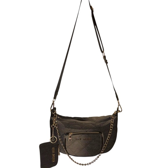 Steve Madden Handbags - Steve Madden | NWOT Quilted Denim Crossbody + Wallet | Grey/Black